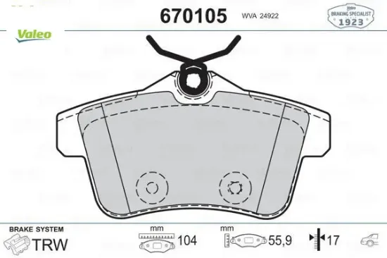 Arka fren balatası 3008 09 16 5008 09 17 508 10 18 308 gtı-rzc 10 14 c4 09 16 ds4-ds5 11 15 valeo 1608681680/ 4254.46/ 4254.44/ 4254.35 resmi