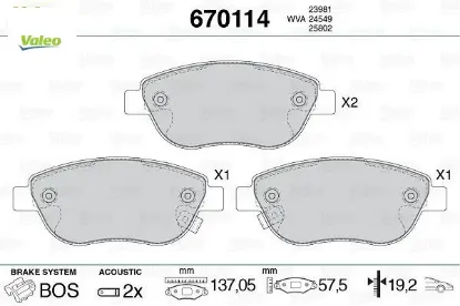 Ön balata corsa d büyük tip 1.3 cdtı 07/06 500l 12 0.9t 1.4 1.3d mtj 1.6d mtj valeo 93189816/ 77366534/ 77366481 resmi
