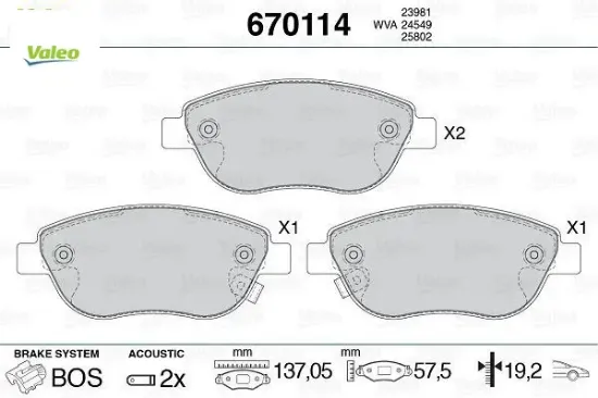 Ön balata corsa d büyük tip 1.3 cdtı 07/06 500l 12 0.9t 1.4 1.3d mtj 1.6d mtj valeo 93189816/ 77366534/ 77366481 resmi