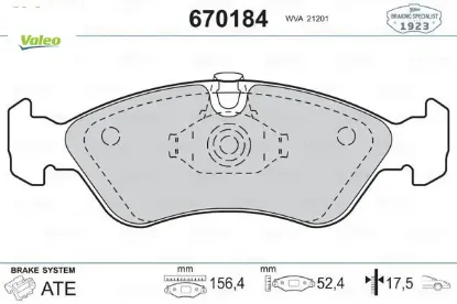 Ön balata astra f 91-98 calıbra-omega-vectra a 1.8-2.0 88-95 valeo 1605808/ 1605089/ 1605911/ wva21190 resmi
