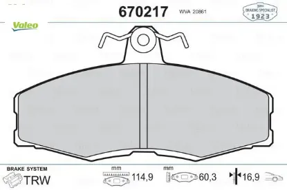 Ön balata favorit 91-97 felıcıa 92-01 caddy 1.6 1.9d 96-12.00 valeo 6u0698151b/ 6u0698151e resmi