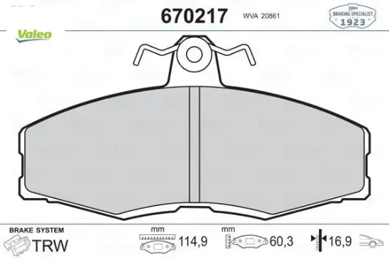 Ön balata favorit 91-97 felıcıa 92-01 caddy 1.6 1.9d 96-12.00 valeo 6u0698151b/ 6u0698151e resmi