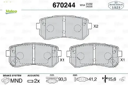 Arka balata ix35 1.6-2.0-2.0 4wd 10 cerato ıı 2.0-1.6 cvvt-2.0 gdı 10 valeo 58302d7a00 resmi