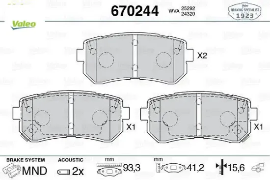 Arka balata ix35 1.6-2.0-2.0 4wd 10 cerato ıı 2.0-1.6 cvvt-2.0 gdı 10 valeo 58302d7a00 resmi