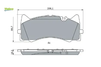 Fren balatası on amg gt c190 r190 w205 s205 a205 c205 w213 s213 valeo a0004204700 resmi
