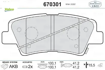 Arka fren balata accent blue 1.4l 1.6l benzinli 10- 1.6l crdi dizel 10- / elantra 1.6l d4fb 11- / rı valeo 583021ra30/ 583023xa30/ 583021wa35 resmi