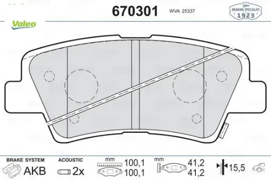 Arka fren balata accent blue 1.4l 1.6l benzinli 10- 1.6l crdi dizel 10- / elantra 1.6l d4fb 11- / rı valeo 583021ra30/ 583023xa30/ 583021wa35 resmi
