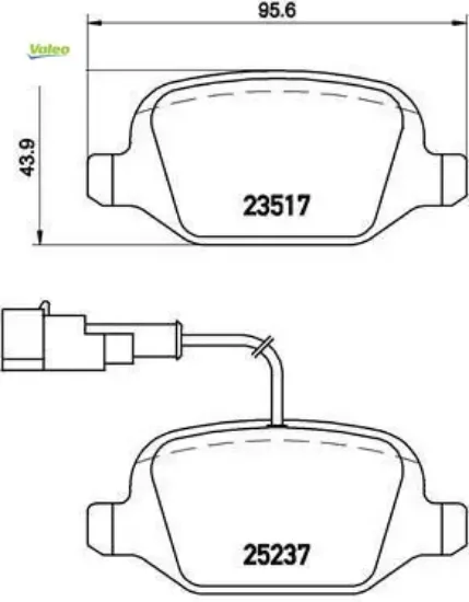 Arka fren balatası mıto 09 lınea 09 1.3jtd 1.4tjet 1.6jtd valeo 71770108/ 77365752/ 77365858 resmi