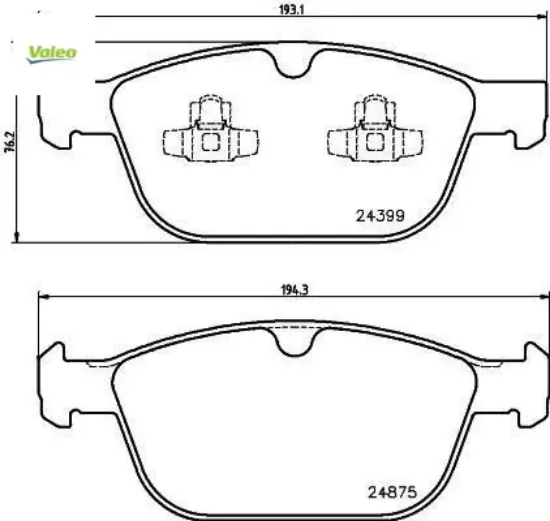 Ön balata xc60 d3 2008-2017 d4 12-17 d5 08-15 t5 2010-1207 t6 2008-2017 156 valeo 31277334/ 30793943/ 31277271 resmi