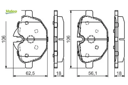 Fren balatası arka g30 g31 g38 g32 g11 g12 g01 g08 g02 g05 g06 f10 f11 f18 f25 f26 e89 valeo 34218847062 resmi