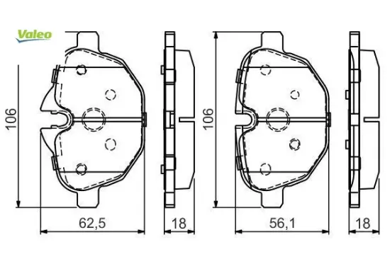 Fren balatası arka g30 g31 g38 g32 g11 g12 g01 g08 g02 g05 g06 f10 f11 f18 f25 f26 e89 valeo 34218847062 resmi