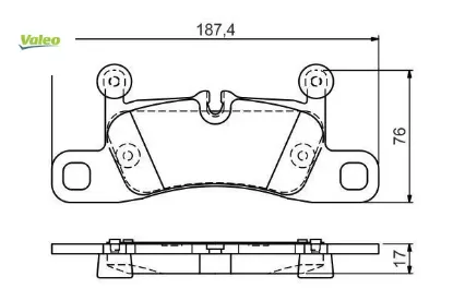 Arka balata vw touareg 3.6 v6 fsı-3.0 v6 tsı 4.2 10 cayenne 3.0d 4.8 10 14 911 3.4 11 valeo 7p0698451/ 95835293900/ 95835293902 resmi