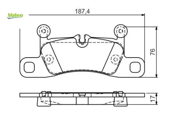 Arka balata vw touareg 3.6 v6 fsı-3.0 v6 tsı 4.2 10 cayenne 3.0d 4.8 10 14 911 3.4 11 valeo 7p0698451/ 95835293900/ 95835293902 resmi