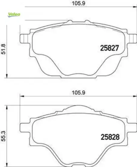 Arka fren balatası astra l-grandland-c4 grand/spacetourer-c5 aırcross-508-5008-308-3008-ds4-ds7 290m valeo 95525386/ 1609000980/ 1647874380 resmi