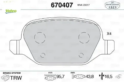 Arka fren balatası lınea alfa 147 01 156 97-03 -gt 03-10 0986tb3162-0986tb2797-0986495291 valeo 77362276/ 77362675/ 77363341 resmi