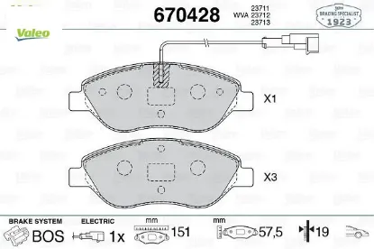 Ön fren balatası fişli bravo ıı 08 14 egea hb 15 mıto 08 15 lancıa delta ııı 08 14 1.3d mtj 1.4tb 1. Valeo 77365188/ 77365808/ 71770002 resmi