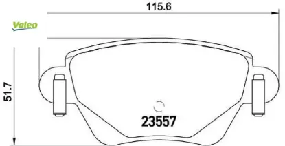 Arka balata renault kangoo 01 ford mondeo 00 07 jaguar x-type 01 09 valeo 7701207187/ 1s712m008ad/ wva23557 resmi