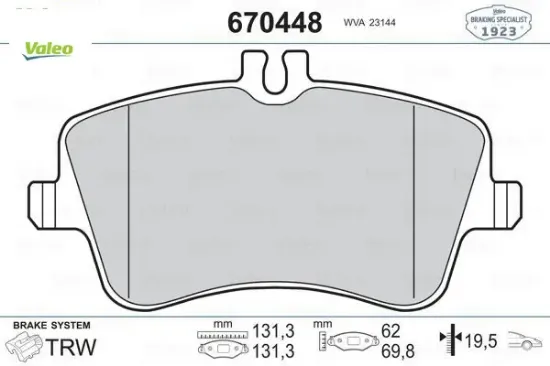 Fren balatası on w202 w203 cl203 c209 r171 valeo a0054206220 resmi