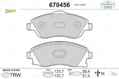 Ön balata combo c-corsa c 1.3-1.7 cdtı 01 merıva 03 tıgra 04 valeo 1605081/ 93176114/ 1605974/ 1605092 resmi