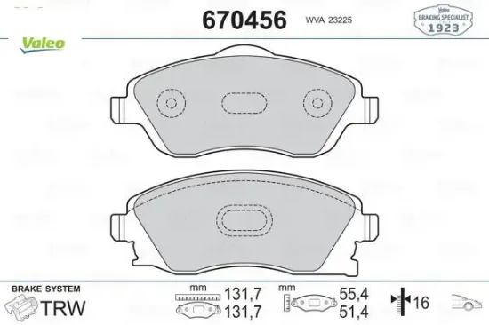 Ön balata combo c-corsa c 1.3-1.7 cdtı 01 merıva 03 tıgra 04 valeo 1605081/ 93176114/ 1605974/ 1605092 resmi