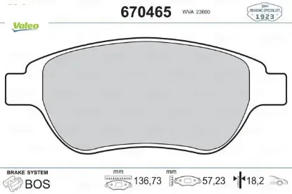 Ön balata 207 06 307 00 doblo 01 partner 03 berlıngo 00 c3 02 c4 04 xsara 00 valeo 1647873980/ 4252.53/ 1611140980 resmi