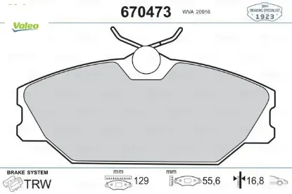 Ön fren balatası megane 99 laguna 95 scenıc 99 logan 06 safrane 96 00 valeo 7701206379/ 7701209380/ 410607125r resmi