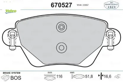 Arka balata renault kangoo 01 ford mondeo 00 07 jaguar x-type 01 09 valeo 7701207187/ 1s712m008ad/ wva23557 resmi