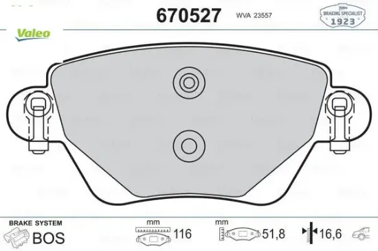 Arka balata renault kangoo 01 ford mondeo 00 07 jaguar x-type 01 09 valeo 7701207187/ 1s712m008ad/ wva23557 resmi