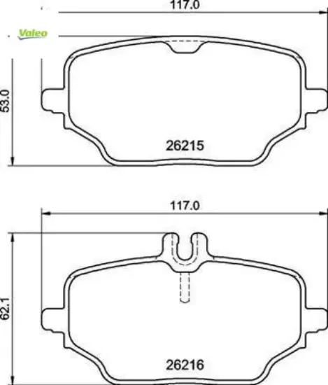 Fren balatası arka gle-class v167 c167 18 valeo a0004204202 resmi