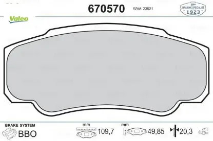 Arka balata boxer-ducato-jumper 94 06 valeo 4254.68/ 4252.46/ 77362274/ 4252.47 resmi