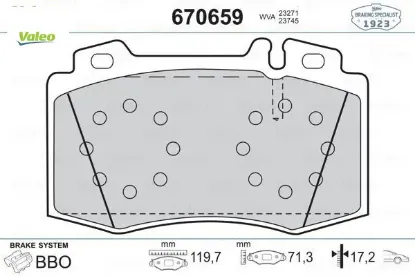 Fren balatası on w203 s203 c209 c219 w211 w220 amg spor tıp valeo a0064201220 resmi