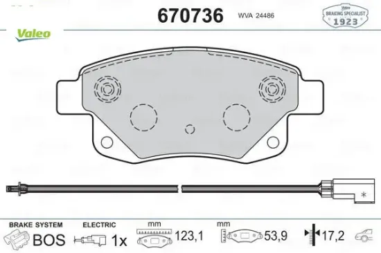 Arka fren balatası transıt v347-v348 06 11 fıslı valeo me6c1j2m008ab/ 6c112m008af/ 1371454 resmi