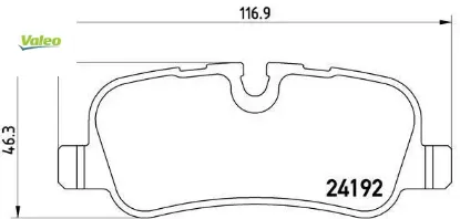 Fren balatası arka dıscovery 3 4 l319 r.r 3 vogue l322 r.r sport ı l320 valeo sfp500021/ lr019627/ lr134696 resmi
