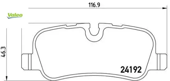 Fren balatası arka dıscovery 3 4 l319 r.r 3 vogue l322 r.r sport ı l320 valeo sfp500021/ lr019627/ lr134696 resmi