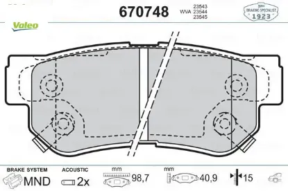 Arka balata sonata 01/05 matrıx 1.8 01 getz 03 tucson 04 santafe 01 gdb3282 valeo 5830226a30/ 583023ka30/ 5830239a40 resmi
