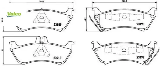 Fren balatası arka ml-class w163 98 05 valeo a1634201420 resmi