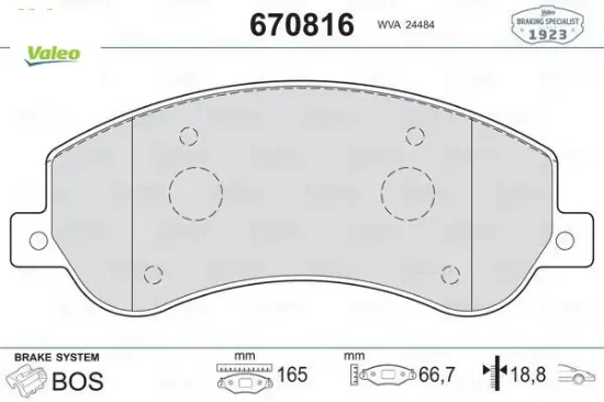 On fren balatası transıt v348 06 14 a.ceker 11 / amarok 2.0tdı 10 fişli valeo 6c112k021b9a/ 1371402/ 2h0698151 resmi