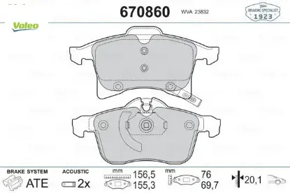 Ön balata astra h 04 merıva 03 zafıra 05 corsa c d 03 combo 04 valeo 1605992/ 93176115/ 1605080/ 1605998 resmi