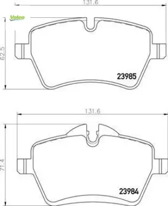 Fren balatası on mını r50 r53 john cooper works 06 06 r56 r57 r58 r59 cooper s valeo 34116778320 resmi