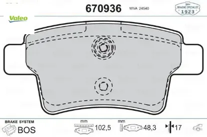 Arka balata c4 pıcasso grand pıcasso 1.6 hdı 110hp fab-1.8 16v-2.0 16v-2.0 hdı 06 valeo 4254.16/ 4253.71/ 4254.32/ 1611141080 resmi
