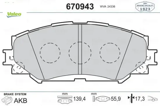 Ön fren balata aurıs. Corolla 1.6l 1zr-fe zre151 07-11 / 1.33l 1nr-fe nre150 6 vites 10-12 valeo 0446542160/ 0446512610/ 0446502220 resmi