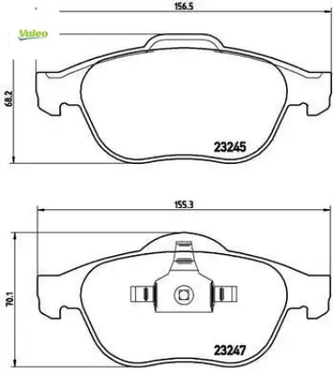 Ön fren balatası scenıc ıı 03 grand scenıc ıı 03 1.5dci 1.6 1.9dci 2.0 2.0dci valeo 410600756r/ 7701209672/ 7701209101 resmi