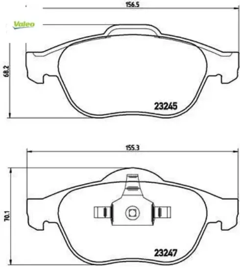 Ön fren balatası scenıc ıı 03 grand scenıc ıı 03 1.5dci 1.6 1.9dci 2.0 2.0dci valeo 410600756r/ 7701209672/ 7701209101 resmi