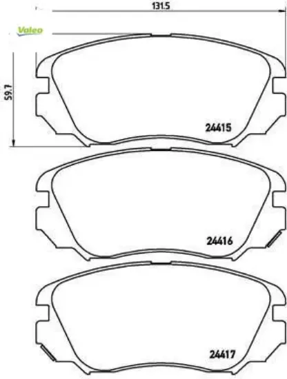Ön fren balatası ınsıgnıa a 08 17 malıbu 12 9.5 10 12 296 mm 16 inç jant valeo 95514525/ 1605185/ 22959105/ 1605236 resmi