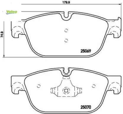 Ön fren balatası p407 04 10 508 10 18 c5 08 14 c6 09 12 ds5 09 15 180mm valeo 4254.73/ 1610104080/ 1611839380 resmi