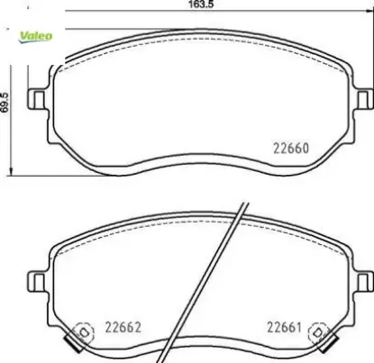 Fren balatası on mercedes x-class w470 . Nıssan navara 15 d23. D23t 2.3 dci valeo a4704205300/ d10605ju0a resmi