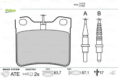 Fren balatası arka w638 b901 b902 . 406 605 valeo a0034200020/ 4251.93 resmi