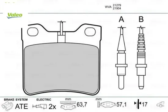 Fren balatası arka w638 b901 b902 . 406 605 valeo a0034200020/ 4251.93 resmi
