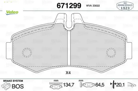 Fren balatası on vıto w638 97 03 valeo a0034205420 resmi