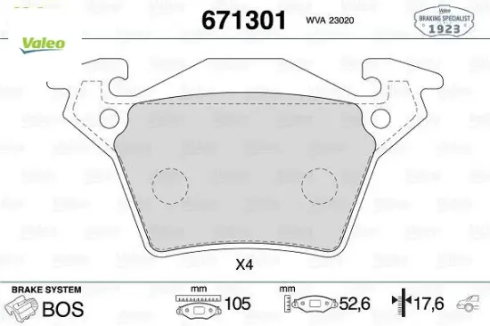 Fren balatası arka vıto w638 96 03 valeo a0034200220 resmi
